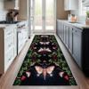 Gothic Moth Runner Rug, Washable Boho Botanical, 60 x 200 cm view 1