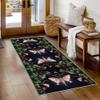 Gothic Moth Runner Rug, Washable Boho Botanical, 60 x 200 cm view 3