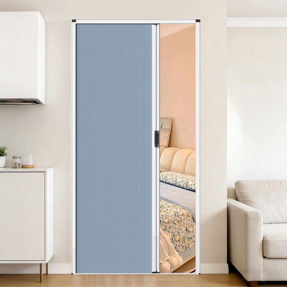 Folding Interior Door Complete Set, No Drilling, Custom Size, Honeycomb Design