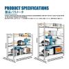 Kitchen Rack, Countertop Shelf, Sturdy, Easy-Clean, Freestanding, 120 x 45 x 150 cm view 2