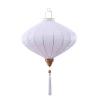 Traditional Oval Silk Lantern, 12-Inch White Chinese Lantern, Waterproof, for Indoor and Outdoor Hanging, Triangle view 1