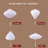 Traditional Oval Silk Lantern, 12-Inch White Chinese Lantern, Waterproof, for Indoor and Outdoor Hanging, Triangle view 2
