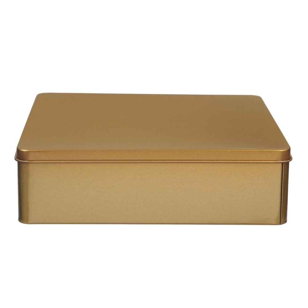 OSALADI Large Metal Cookie Tin, Square Storage Box