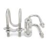 304 Stainless Steel Double U-Shaped Cross Pipe Clamp, M6 × 32 × 32 view 4