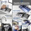 Stainless Steel Kitchen Sink, 75 x 50 cm, with Waterfall Faucet, 1 Bowl, Undermount Design view 3