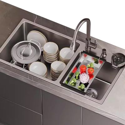 Pull-Out Kitchen Faucet, Stainless Steel, Easy Installation, Modern Design, Gray, 78 x 43 x 20 cm
