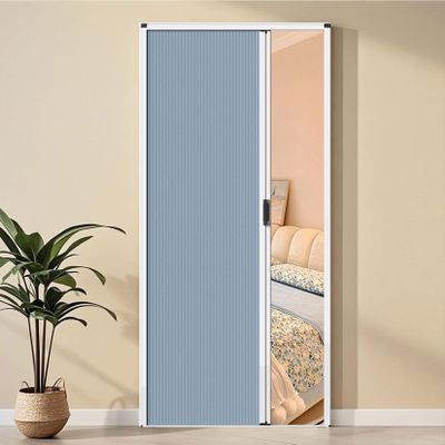 Folding Sliding Door with Honeycomb Structure, Blue, 190 × 203 cm