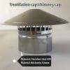 Weatherproof 18 cm Stainless Steel Round Chimney Cap for Roof Chimneys and Range Hood Ducts view 2