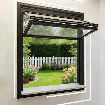 Folding Aluminum Sliding Window with 5 mm Tempered Glass, 41 x 91 cm