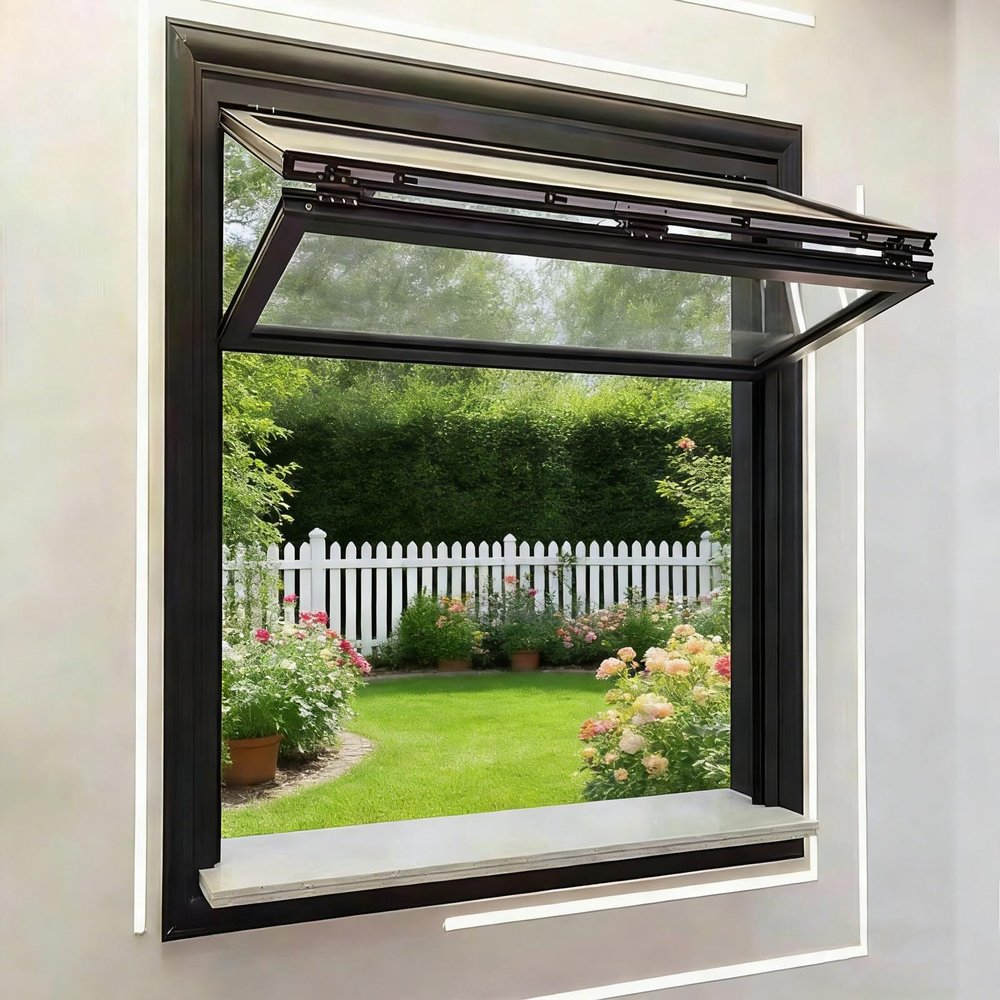 Folding Aluminum Sliding Window with 5 mm Tempered Glass, 41 x 91 cm