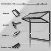 Folding Aluminum Sliding Window with 5 mm Tempered Glass, 41 x 91 cm view 4