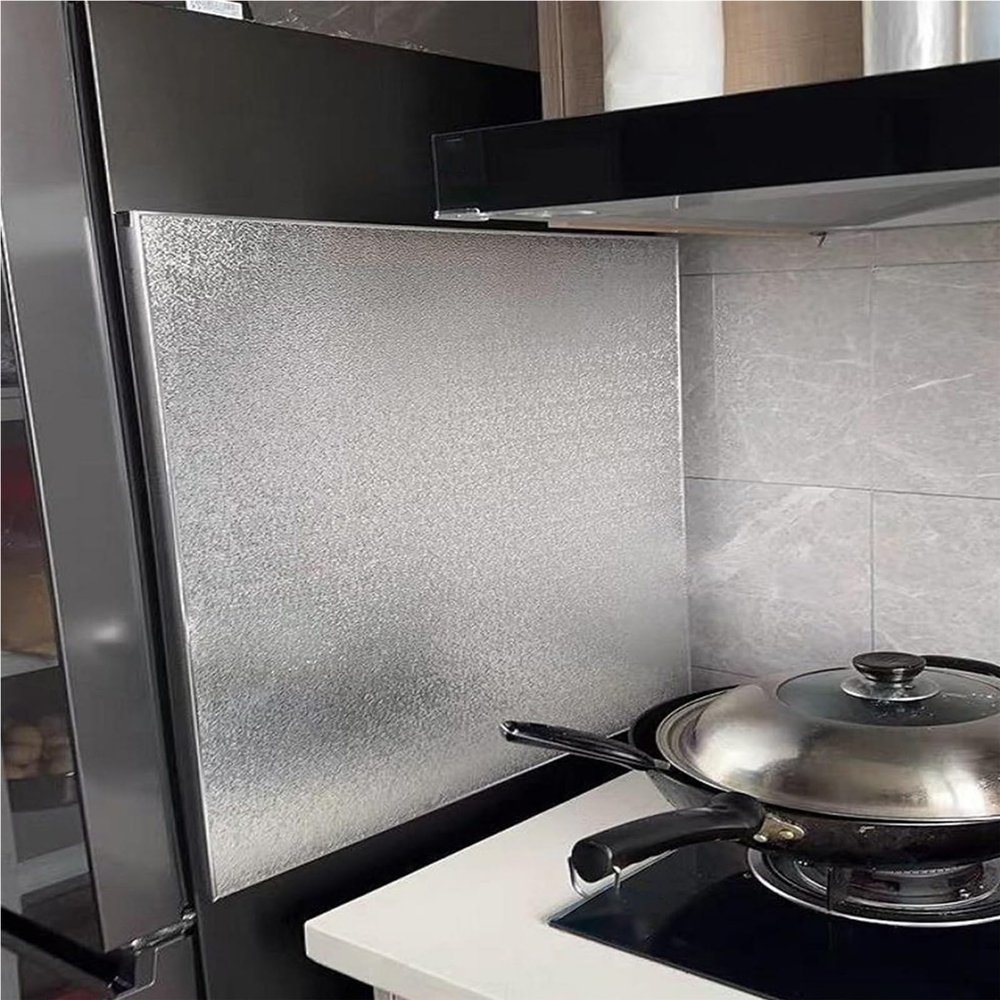 Aluminum Cover for Gas Stove, Oil-Resistant, Fire-Resistant Plate for Air Fryer/Pressure Cooker, 110 x 30 cm, Kitchen Protection