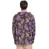 Men's Paisley Long-Sleeve Hooded Rash Guard, Yellow Gold Flower, XXL view 3