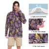 Men's Paisley Long-Sleeve Hooded Rash Guard, Yellow Gold Flower, XXL view 4