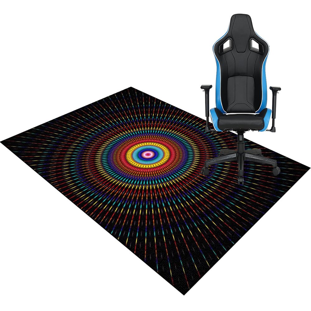 Gaming Rug, Non-Slip Floor Protection Mat for Office Chairs, 140 x 200 cm