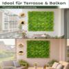JELLE & JACOB Artificial Moss Plant Wall, Indoor & Outdoor, Greenwall Panels 100 x 100 cm, XXL Green Moss Wall Art, Low-Maintenance & Durable view 3