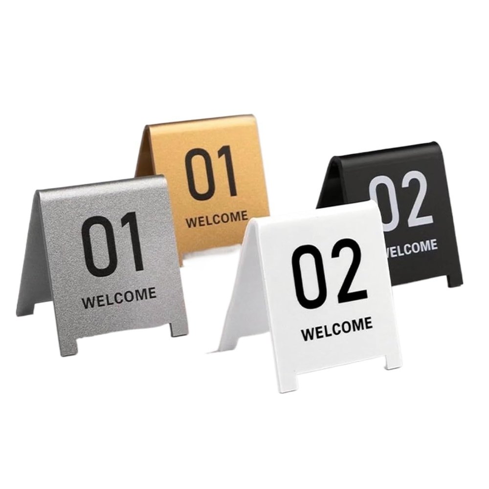Acrylic Restaurant Table Numbers, Double-Sided Signs 1–100, Multicolor, 100 Pieces (White, 81–90)