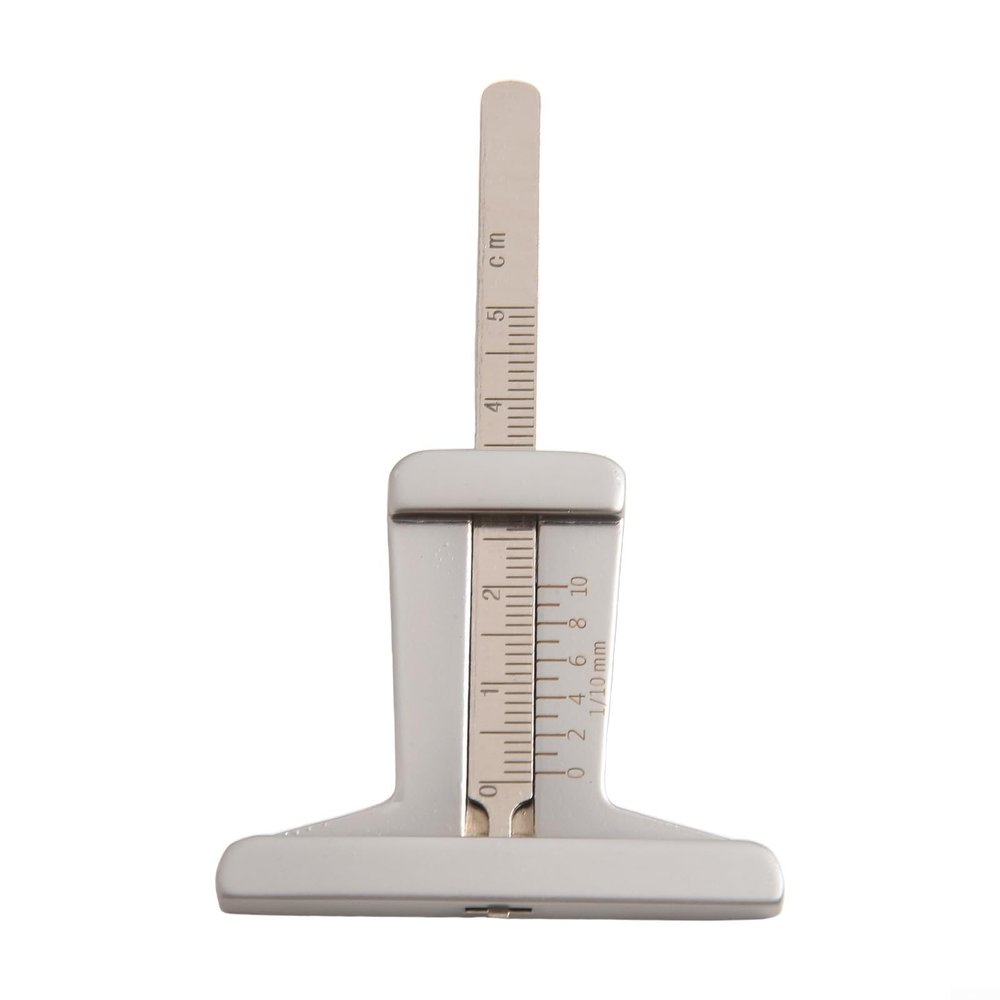 Tire Tread Depth Measuring Ruler, 0–50 mm Metal Gauge for Automotive Inspection, Silver
