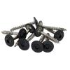 PB Pan-Head Wood Construction Screws with Cutting Notch, Stainless Steel A2 | ISO 9250 | 10 pcs. - 6.0 x 40 mm | Pan-Head Screw with Cutting Notch | Rust-Resistant | Coated in Germany | RAL 9005 Matte Black view 1