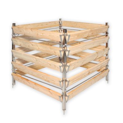Gartenwelt Riegelsberger Larch Wood Composter, 100 x 100 cm, 80 cm High