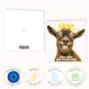 Birthday Card - Smiling Goat Design | Folded Card (15 x 15 cm) with Kraft Envelope view 2