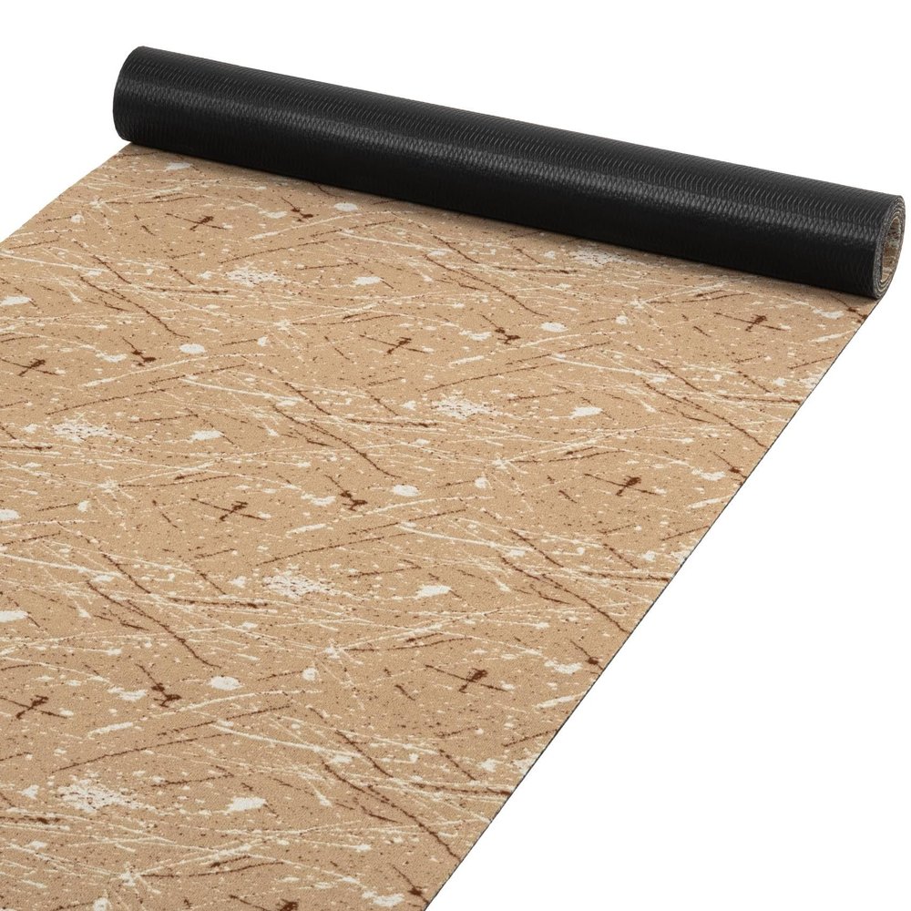 ANRO Velvet Beige Runner Rug for Hallway, Kitchen or Bedroom, Non-Slip, Washable, 65 x 100 cm