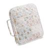 YIBOZI Portable Book Bag, Quilted Cover for Women, Travel Book Organizer with Multiple Pockets and Cotton Handles view 1