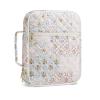 YIBOZI Portable Book Bag, Quilted Cover for Women, Travel Book Organizer with Multiple Pockets and Cotton Handles view 3