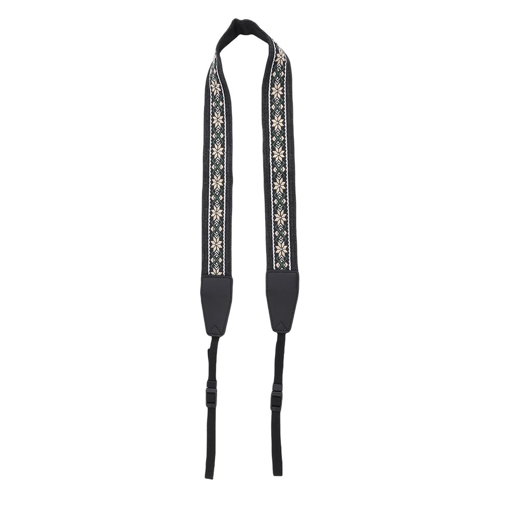 Adjustable Vintage Camera Strap for Digital DSLR Cameras, 58.1 x 1.5 x 0.2 in (Black)