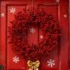 Artificial Winter Wreath with Red Berries, 45 cm, Dark Red view 2