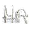 Cross Pipe Clamps, Double U-Shaped 304 Stainless Steel, Multiple Sizes for Aquaculture (M6–50 × 25 mm) view 1