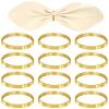 GWEOR 12 Elegant Gold Metal Napkin Rings view 1