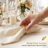 GWEOR 12 Elegant Gold Metal Napkin Rings view 3