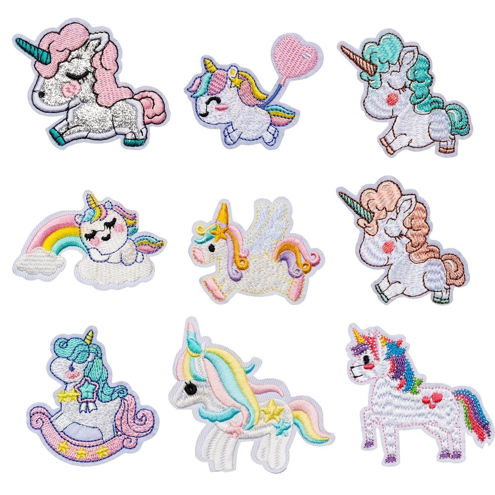 MNYXIS 9 Pcs Unicorn Iron-On Patches