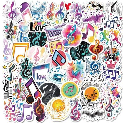Fopytu Music Note Stickers, 50 pcs, Fun Series