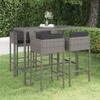 LoogCape 5-Piece Gray PE Rattan Garden Bar Set with Cushions view 1
