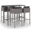 LoogCape 5-Piece Gray PE Rattan Garden Bar Set with Cushions view 2