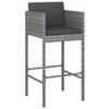 LoogCape 5-Piece Gray PE Rattan Garden Bar Set with Cushions view 3