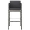 LoogCape 5-Piece Gray PE Rattan Garden Bar Set with Cushions view 4