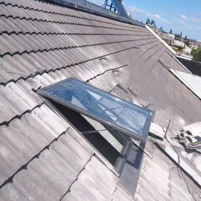 Aluminum Roof Window, 65 x 70 cm, Tempered Glass for Daylight and Ventilation