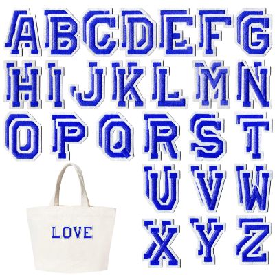 52 Iron-On Letters A-Z - Blue