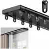 YSZBD Double-Track Curtain Ceiling Rail, Quiet Aluminum, Black, 240 cm view 1