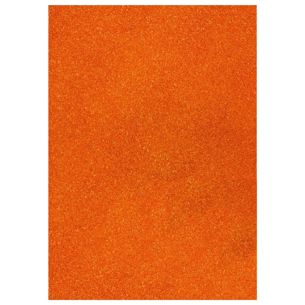 Glitter Cardstock, 200 g/m², Single-Sided Glitter, 1 Sheet A4 (Orange)