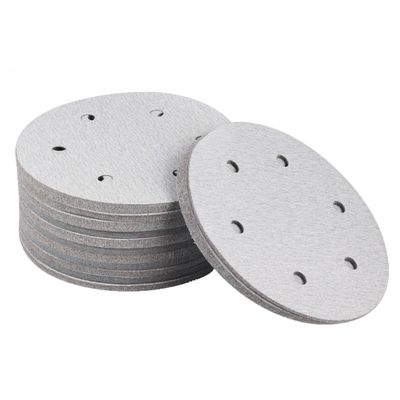 225 mm Sanding Discs, 100-Pack Hook-and-Loop Sandpaper for Random Orbital Sanders, 6 Holes, Various Grits (120 Grit)
