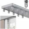 YSZBD 2-Track Curtain Rail, Double Quiet Aluminum Ceiling Rail, Gray, 120 cm view 1
