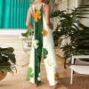 St. Patrick's Day Women's Costume Overall, Leprechaun Jumpsuit, Beige, M view 3