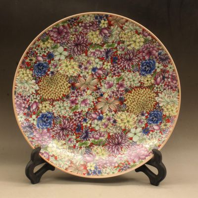 LEEDJUINE Qing Dynasty Ceramic Plate, 26 cm, Antique Ornament