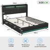 Upholstered Double Bed 140 x 190 cm with Storage, LED and USB Charging view 2