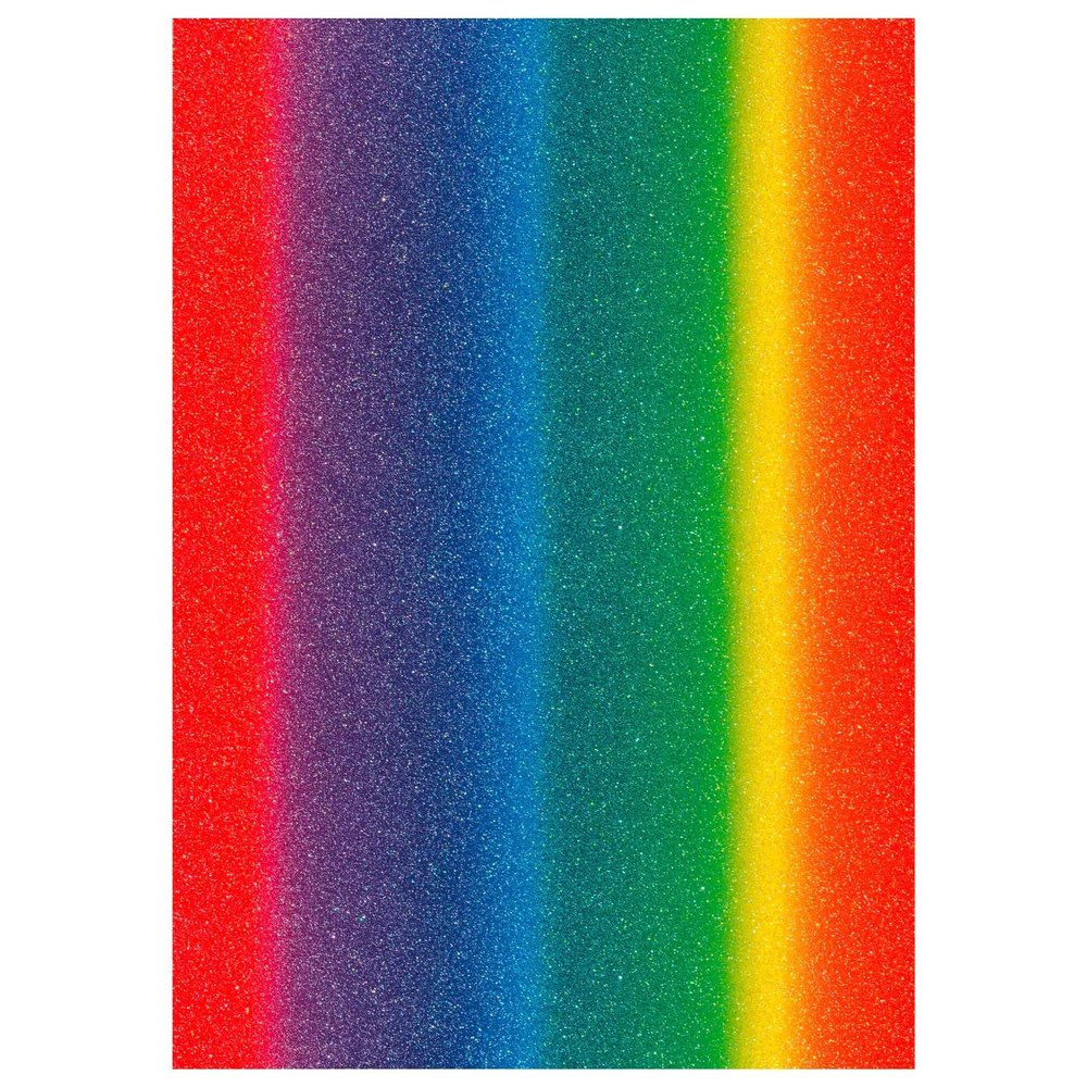 Glitter Cardstock, 200 g/m², One-Sided Glitter, 1 Sheet A4 (Rainbow)