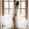 2-Piece White Blue Wedding Garter Set view 4